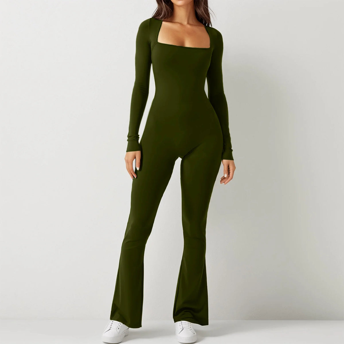 Wide-Leg Pants And Elastic Long Sleeves