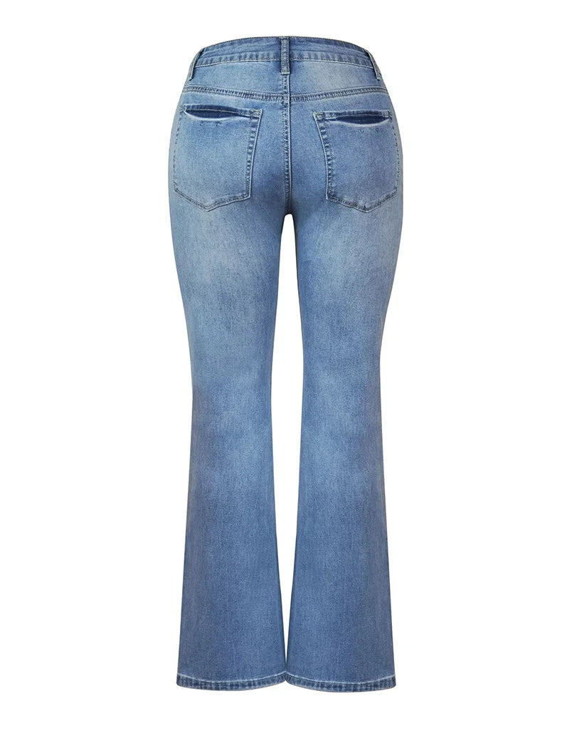 Women’s Stretch Slim Fit Flared Denim Pants