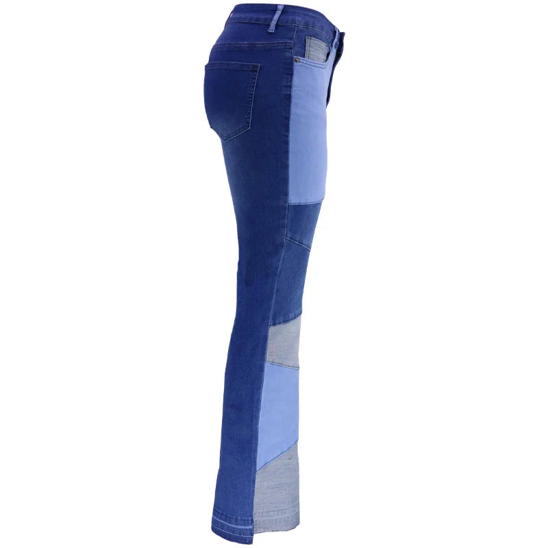 Women’s Jeans With Colorful Patch Wide Leg