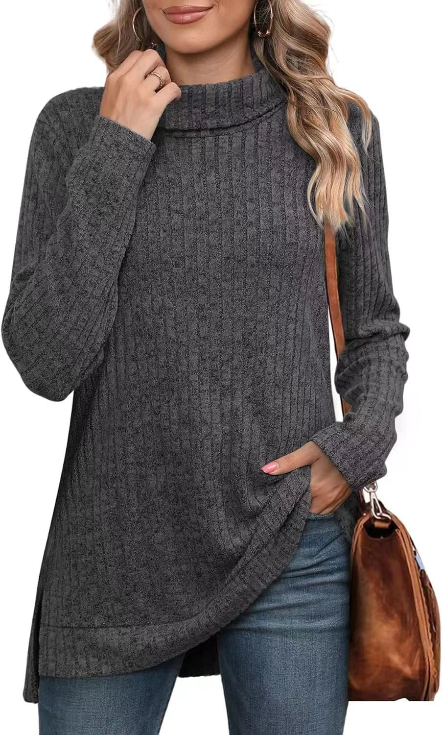 High Sweater With Slit