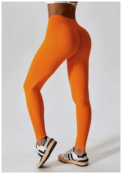 Seamless High Waist Sports Pants with Quick-Drying Hip Enhancer