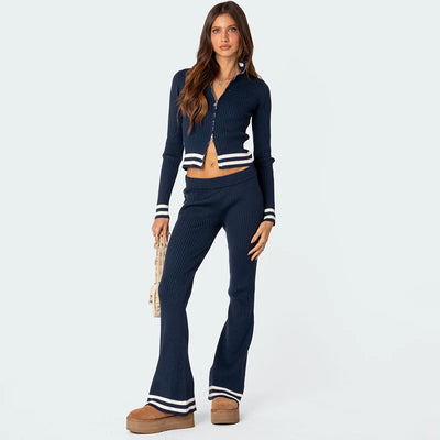 Top With Double Zipper And Pants