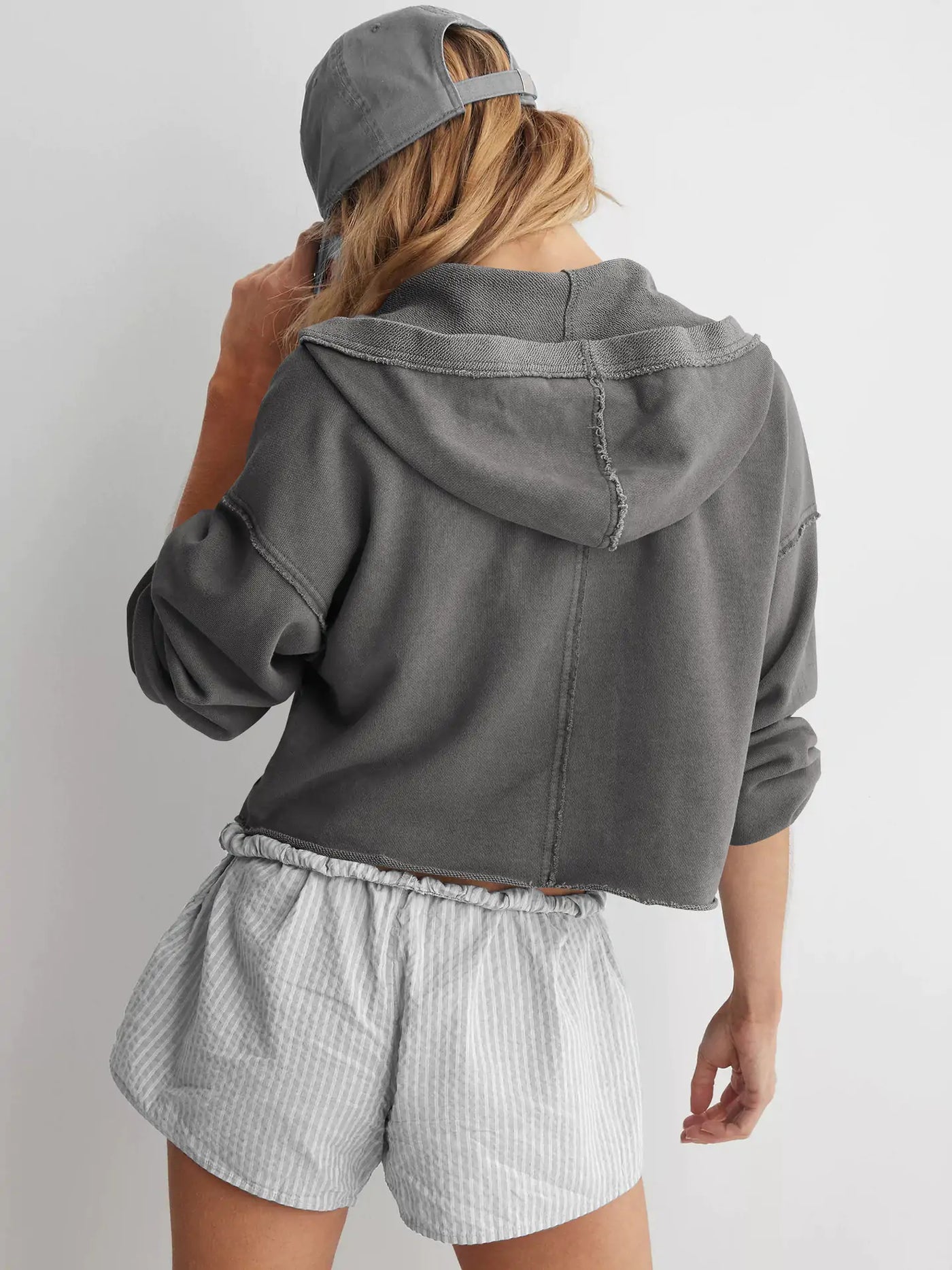 V-Neck Long Sleeve Hoodie