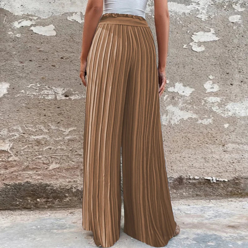 100 Pleated Drape Wide Leg Pants