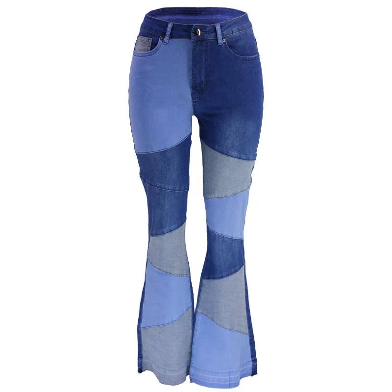 Women’s Jeans With Colorful Patch Wide Leg