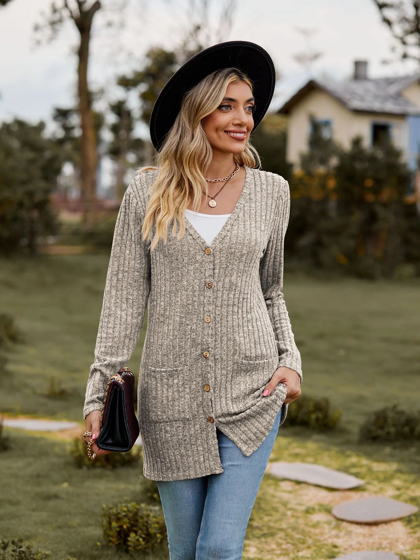 Striped Long Sleeve Cardigan