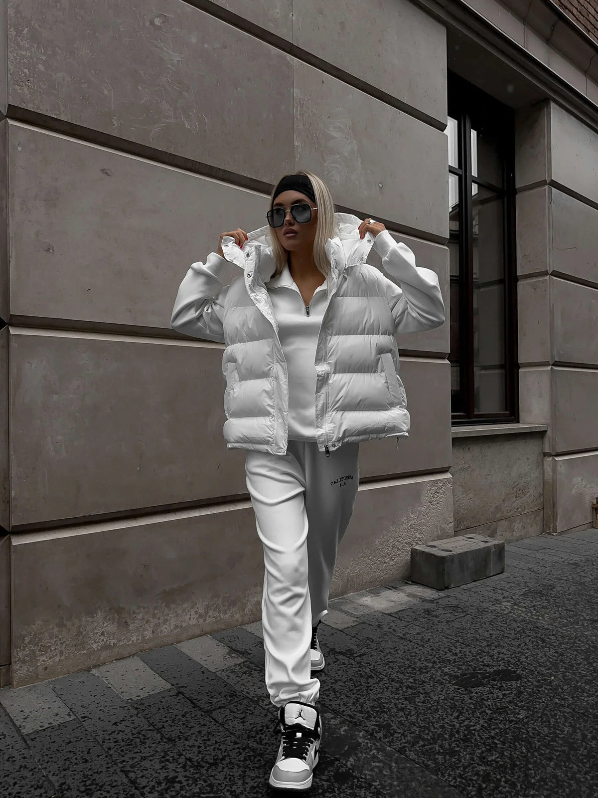 Sleeveless Hooded Down Cotton Jacket