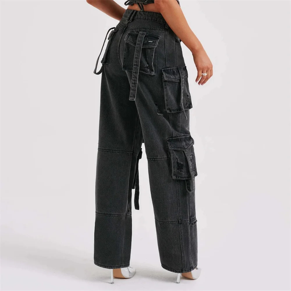 Loose Long Straight Cargo Pants