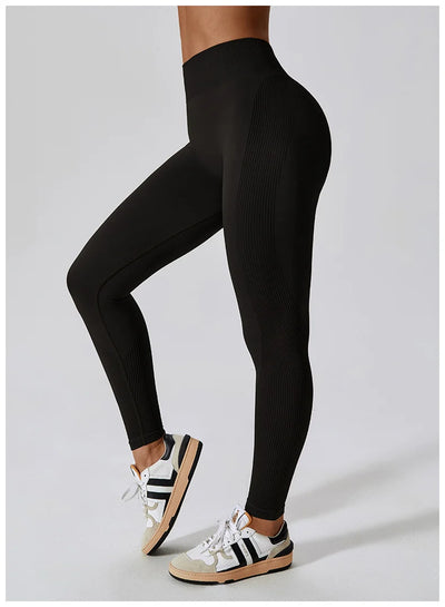 Seamless High Waist Sports Pants with Quick-Drying Hip Enhancer