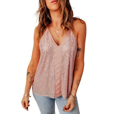Halter Vest With Sequins