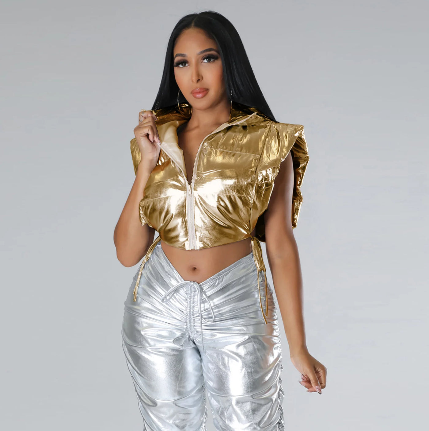 Metallic Vest Jacket
