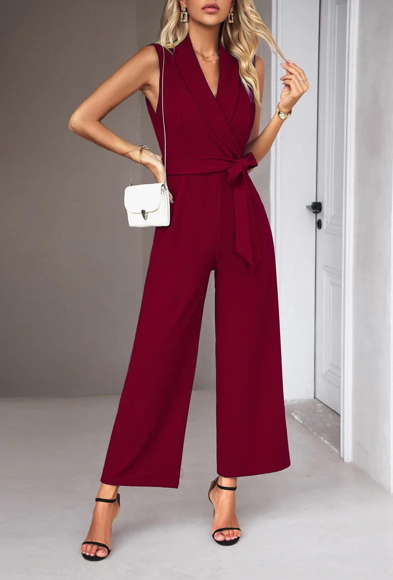 Sleeveless Jumpsuit With Elegant Casual Pants
