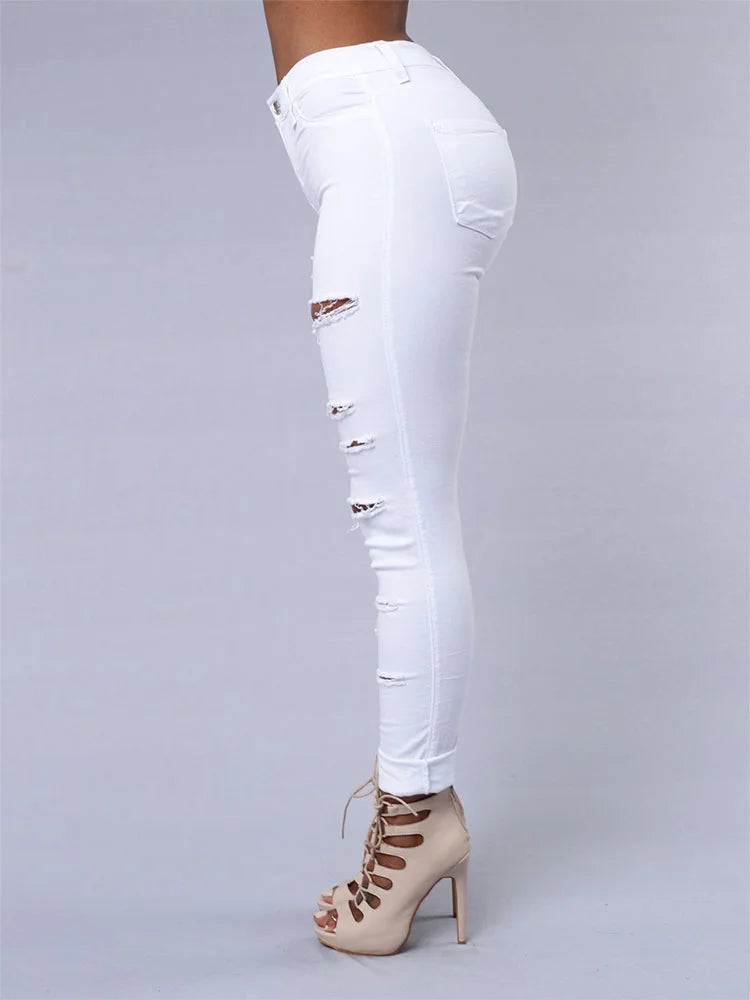 Ripped Jeans Women’s Shank Pants