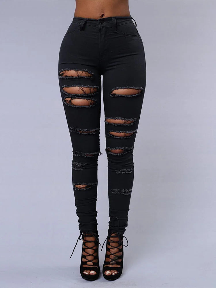 Ripped Jeans Women’s Shank Pants
