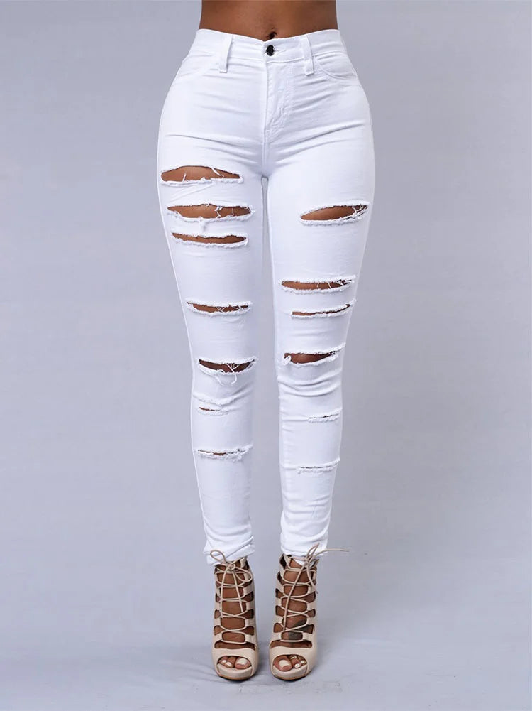 Ripped Jeans Women’s Shank Pants
