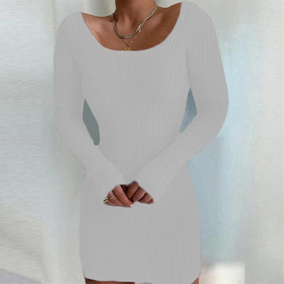 Long Sleeved Knitted Sweater Dress