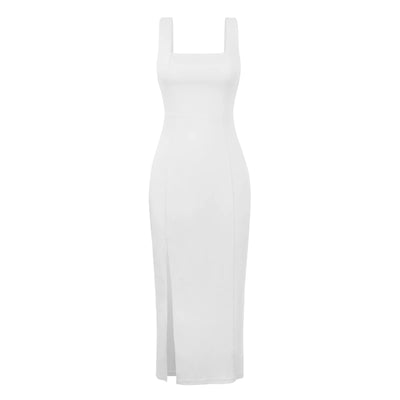 Suspenders Slit Elegant French Style Dress