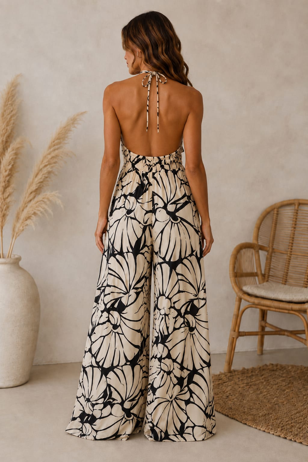 Amara Halter Wide Leg Jumpsuit