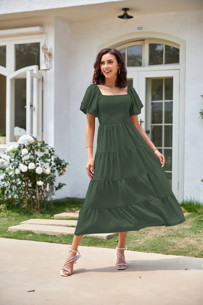 Short Sleeved Frock Dress