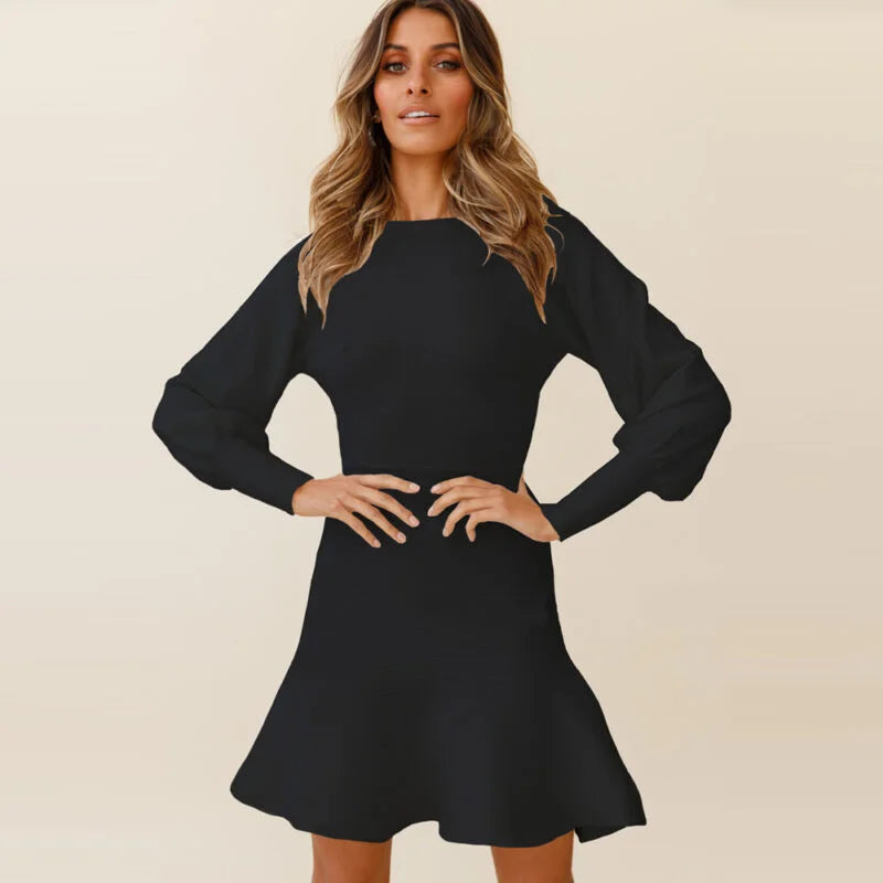Slim Temperament Base Sweater Skirt