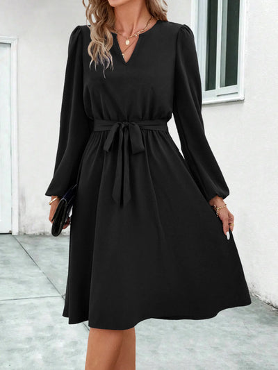 V Neck Tie Dress