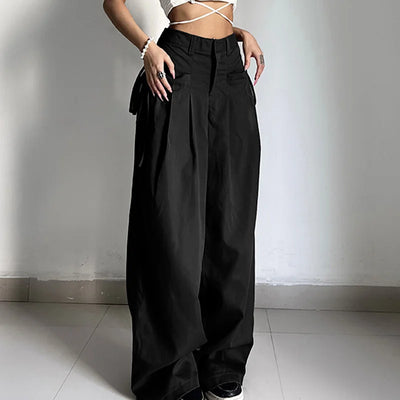 Casual Woven Pants With Straight Pocket