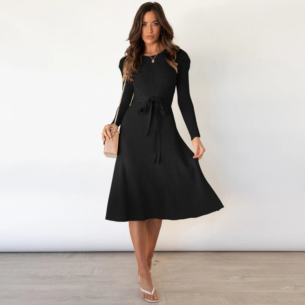 A Long Sleeved Knitted Dress