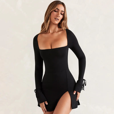 Slim French Dress With Slit