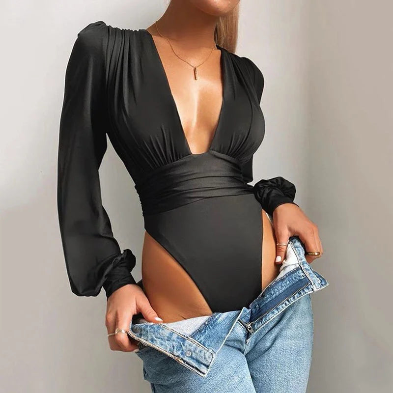 Women’s Sexy Long Sleeved Deep V