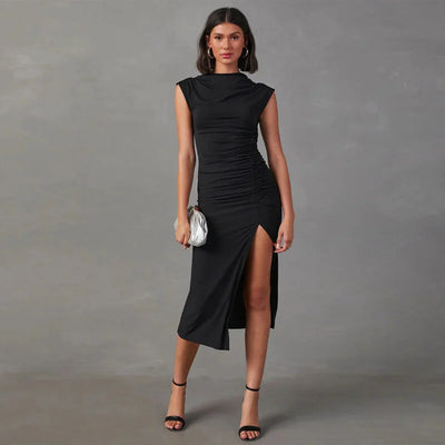 French Dress Slit sexy Hip Skirt Slim Dress