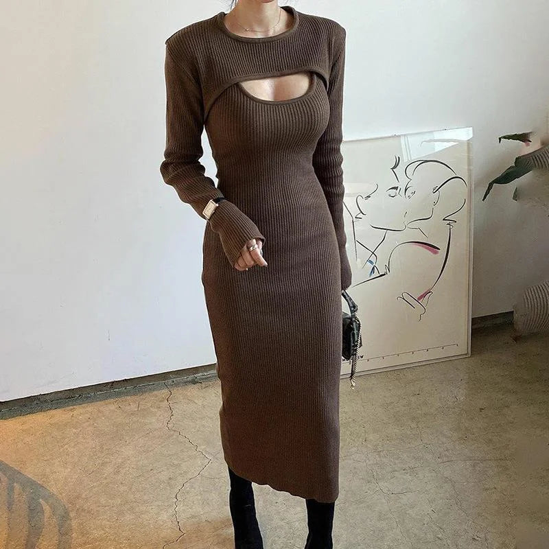 Split Strap Dress Two Piece Set