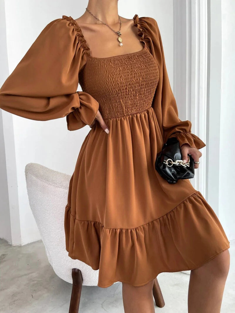 A Dress With Ruffled Hem