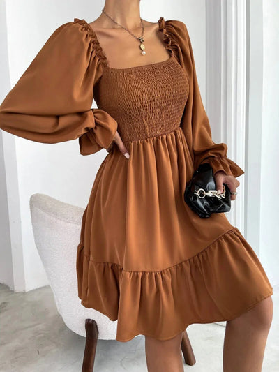 A Dress With Ruffled Hem
