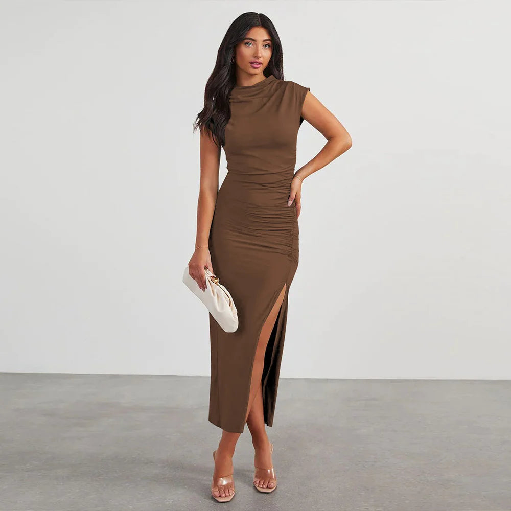 French Dress Slit sexy Hip Skirt Slim Dress