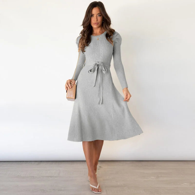 A Long Sleeved Knitted Dress