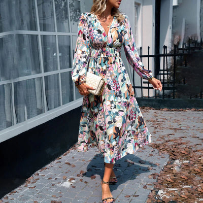 Dress Bohemian Resort Casual Print Long Dress