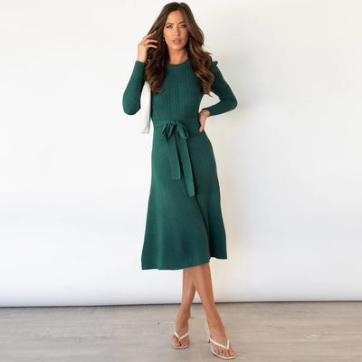 A Long Sleeved Knitted Dress