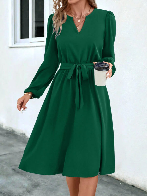 V Neck Tie Dress