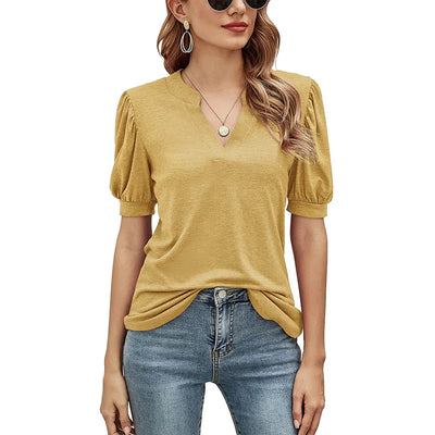 V Neck Short Sleeved T-Shirt