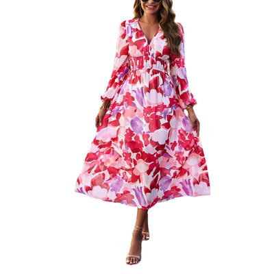 Dress Bohemian Resort Casual Print Long Dress