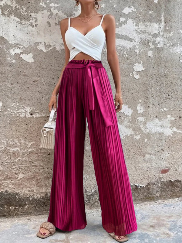 100 Pleated Drape Wide Leg Pants