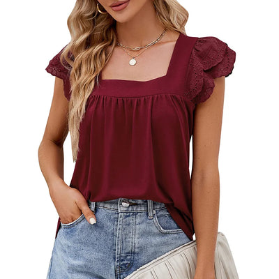 Summer Knitted Short Women Sleeved T-shirt